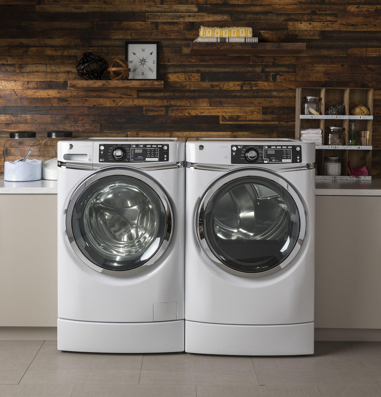 GE® 8.3 cu. ft. Capacity RightHeight™ Front Load Gas ENERGY STAR® Dryer with Steam