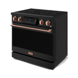 36 Inch Professional Electric Range With Tilt Panel Touch Control In Black/rose Gold  Gordon Ramsay Series