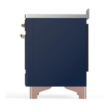 ILVE UMIB48QNR3MBP Majestic III 48 inch Induction Range with 6 Elements, 5.02 cu. ft. Total Oven Capacity (Solid Door, Midnight Blue, Copper)