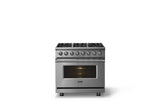 36"W. Dual Fuel Range (Burner: 6b, Finish: Stainless Steel, Trim: Polished Chrome, Fuel: Natural Gas)