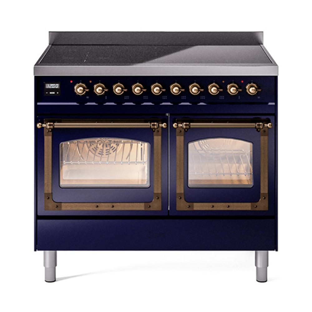 ILVE UNDI406NMPMBB Nostalgie II Noblesse 40 inch Induction Range (Triple Glass Door, Midnight Blue, Burnished)