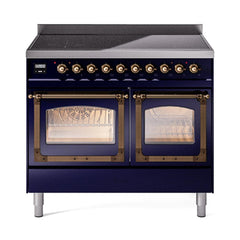 ILVE UNDI406NMPMBB Nostalgie II Noblesse 40 inch Induction Range (Triple Glass Door, Midnight Blue, Burnished)
