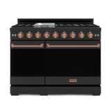 48 Inch Professional Gas Range With Tilt Panel Touch Control In Black/rose Gold  Gordon Ramsay Series