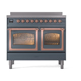 ILVE UNDI406NMPBGP Nostalgie II Noblesse 40 inch Induction Range (Triple Glass Door, Blue Grey, Copper)
