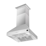 Forno Coppito 36-Inch Island Range Hood, Stainless Steel, LED Lighting, Adjustable Fan Speeds