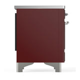 ILVE UMIB36QNR3BUC Majestic III 36 inch Induction Range with 6 Elements, 3.5 cu. ft. Total Oven Capacity (Solid Door, Burgundy, Chrome)