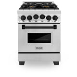 ZLINE Autograph Edition 24" 2.8 cu. ft. Range with Gas Stove and Gas Oven in Stainless Steel with Accents (RGZ-24) [Color: Matte Black]