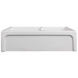ZLINE 36" Palermo Farmhouse Apron Front Double Bowl Reversible Fireclay Kitchen Sink with Bottom Grid (FRC5121)