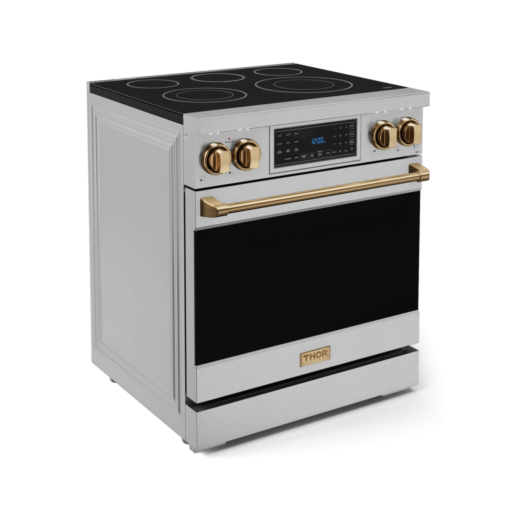 30 Inch Professional Electric Range With Tilt Panel Touch Control In Stainless Steel/bronze  Gordon Ramsay Series