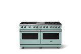 60"W.Dual Fuel Range (Finish: Splash, Trim: Polished Chrome, Fuel: Propane)