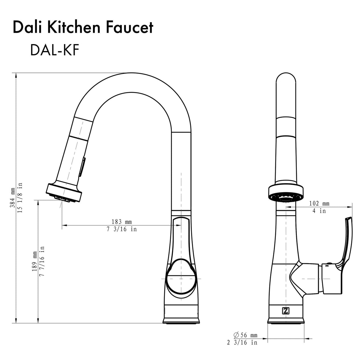ZLINE Dali Kitchen Faucet (DAL-KF) [Color: Brushed Nickel]