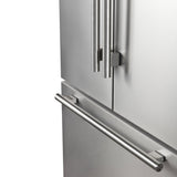 Forno Rivello 36 Inch French Door Refrigerator in Stainless Steel, Internal Water Dispenser, Filtered Ice, Adjustable Shelves, Energy Star Certified