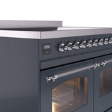 Nostalgie II 40 Inch Electric Freestanding Range in Blue Grey with Chrome Trim