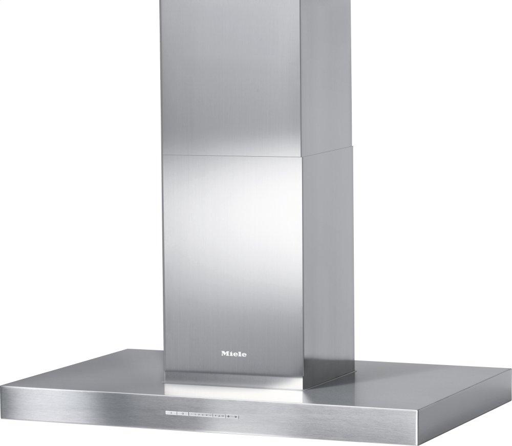 DA 6596 D Puristic Canto Stainless steel - Island d(eback)cor hood with energy-efficient LED lighting and backlit controls for easy use.