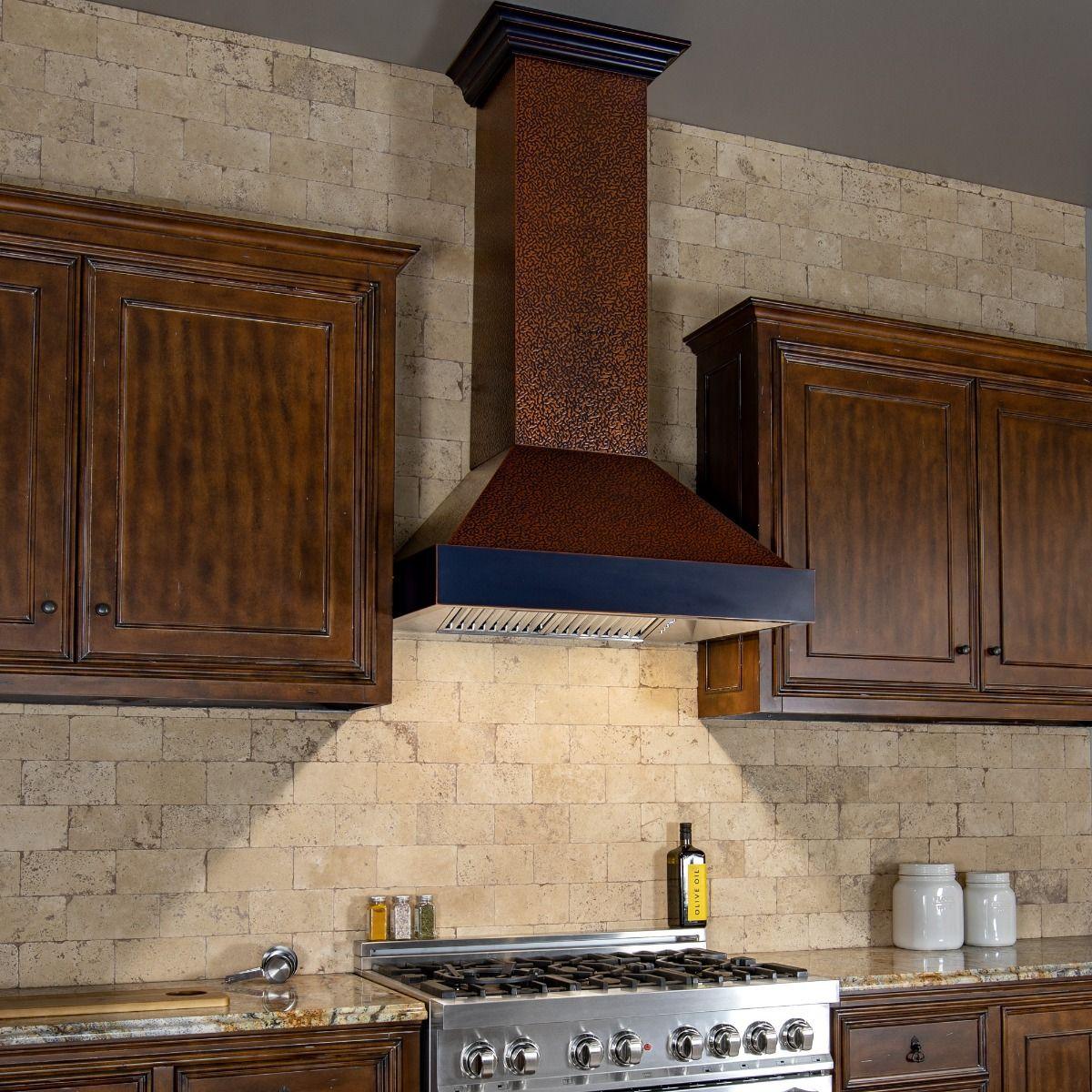 ZLINE 48" Designer Series Embossed Copper Finish Wall Range Hood (KB2-EBXXX-48)