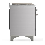 ILVE UM36FNR3SSCLP Majestic III 36 inch Dual Fuel Range with 6 Black Brass Burners and Griddle, Dual Function Burner up to 25,000 BTU (Triple Glass Door, Stainless Steel, Chrome, Liquid Propane)