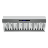 Forno Palazzo 48-Inch Wall Mounted Range Hood, Stainless Steel, Heavy Duty Baffle Filters, Remote Control