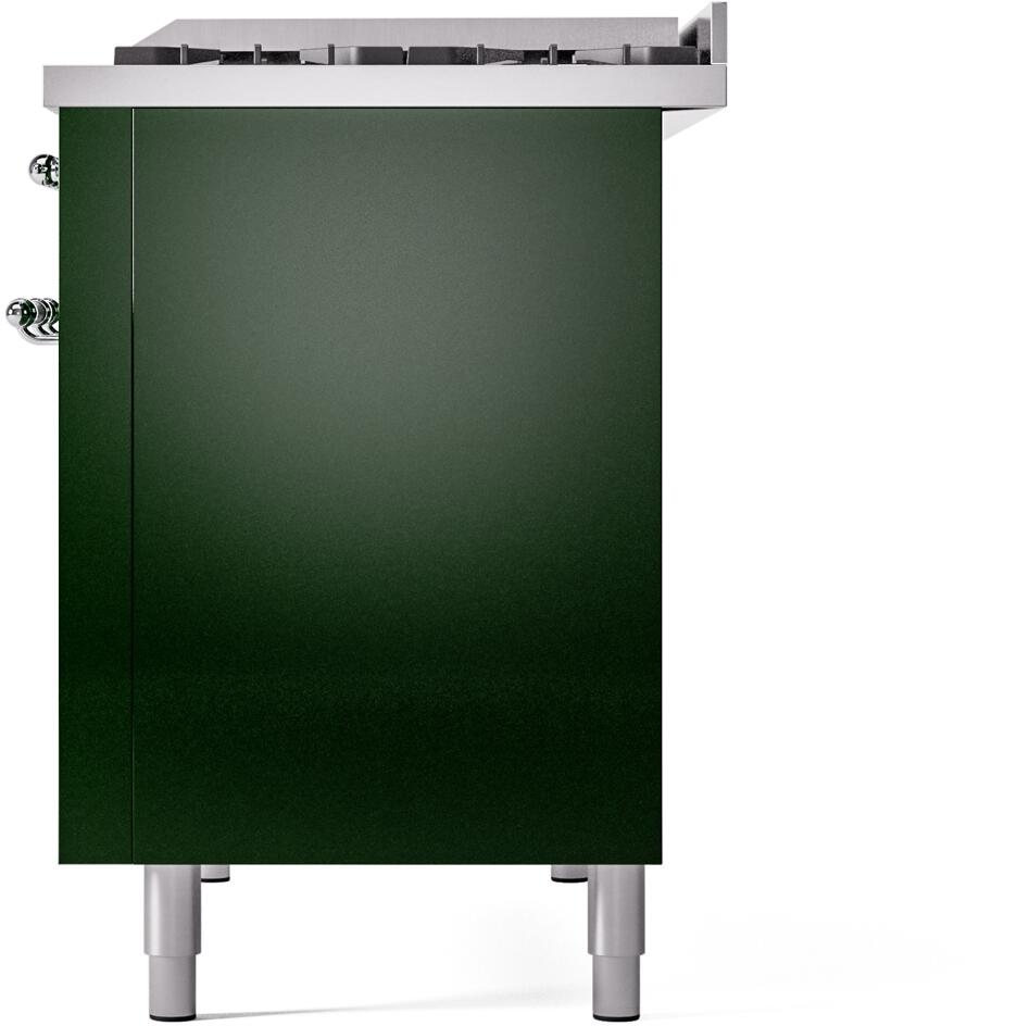 Nostalgie II 48 Inch Dual Fuel Liquid Propane Freestanding Range in Emerald Green with Chrome Trim