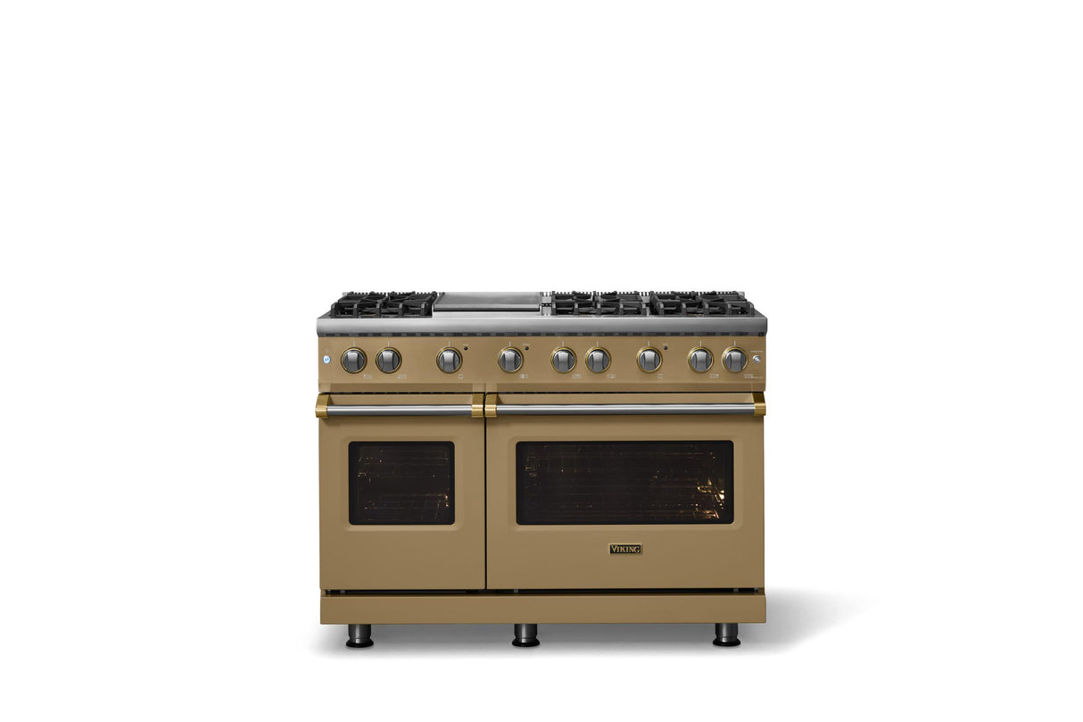 48"W. Sealed Burner Gas Range (Burner: 6g, Finish: Golden Hour, Trim: Polished Chrome, Fuel: Propane)