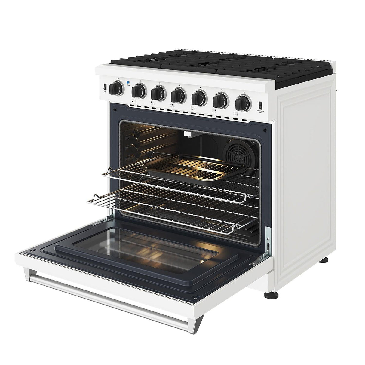 36 Inch Professional Gas Range In White