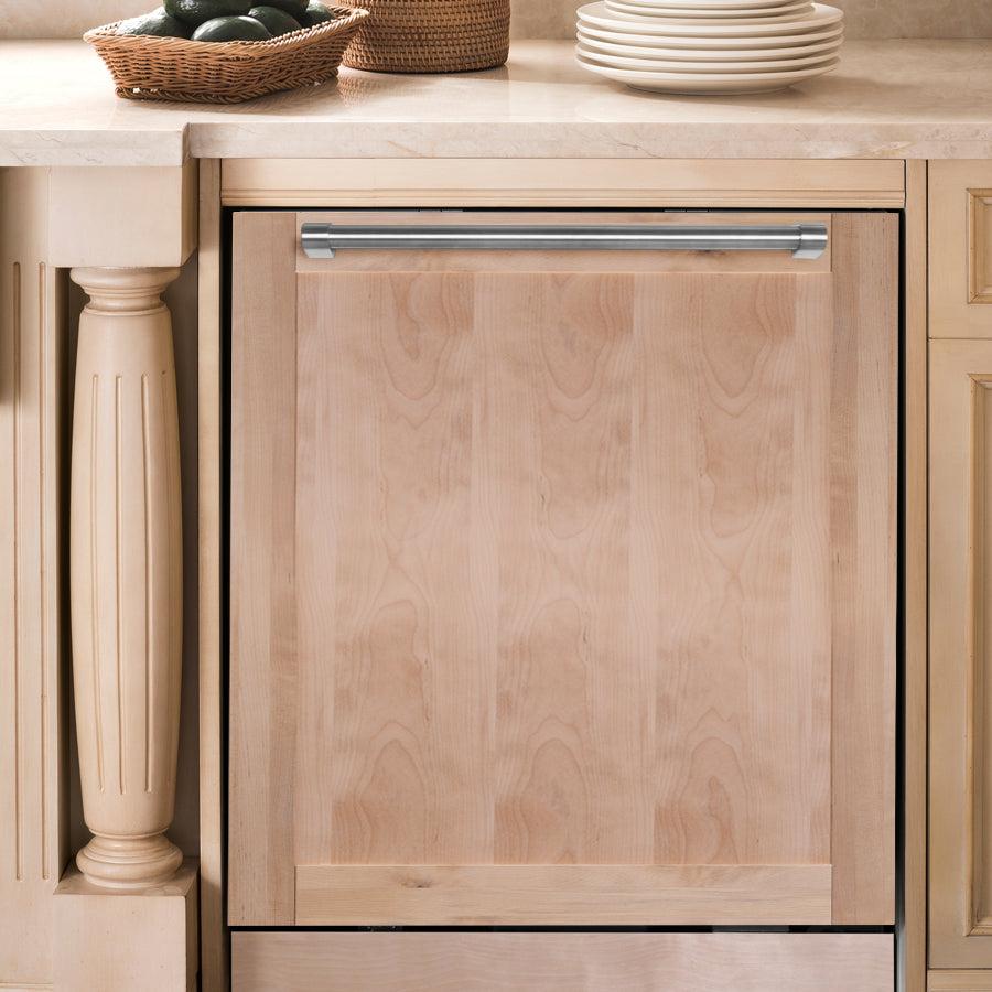 ZLINE 24 in. Top Control Dishwasher with Stainless Steel Tub and Traditional Style Handle, 52dBa (DW-24) [Color: Unfinished Wood]