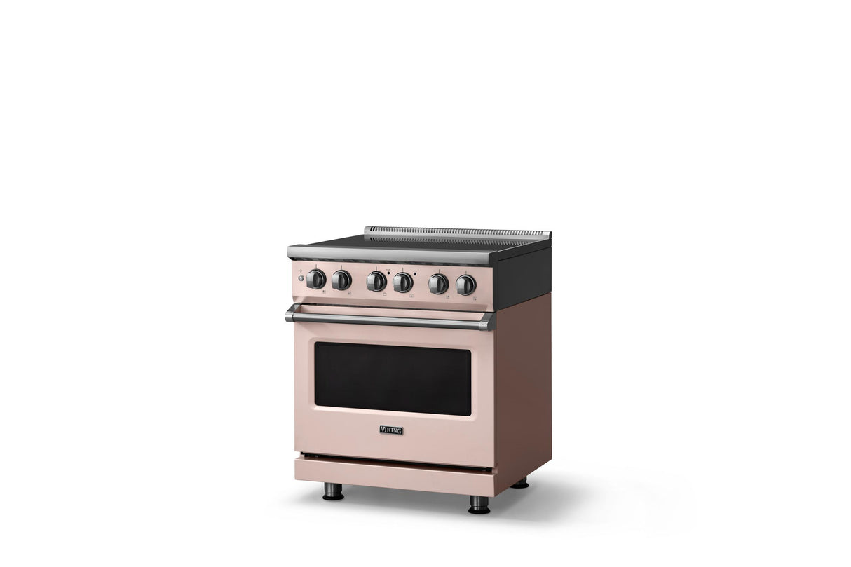 30"W. Induction Range (Finish: Blush, Trim: Polished Chrome)