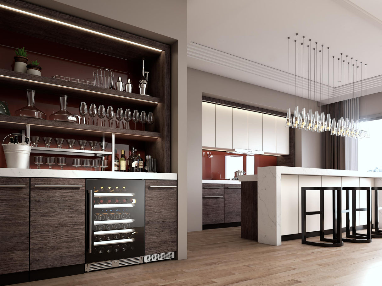Dual Zone Wine 24" Black Glass LH