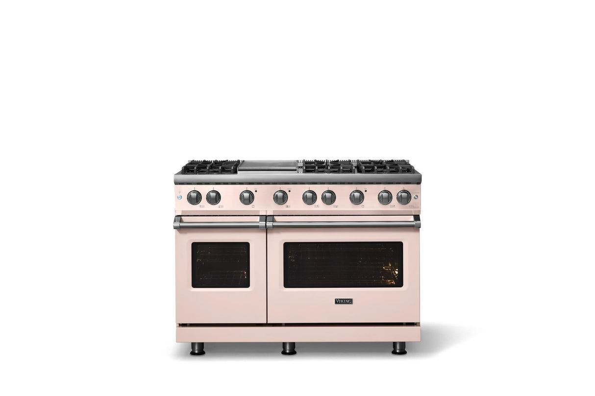 48"W. Sealed Burner Gas Range (Burner: 6g, Finish: Blush, Trim: Polished Chrome, Fuel: Natural Gas)