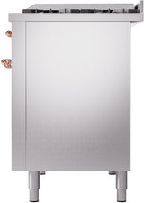 Nostalgie II 48 Inch Dual Fuel Natural Gas Freestanding Range in Stainless Steel with Copper Trim