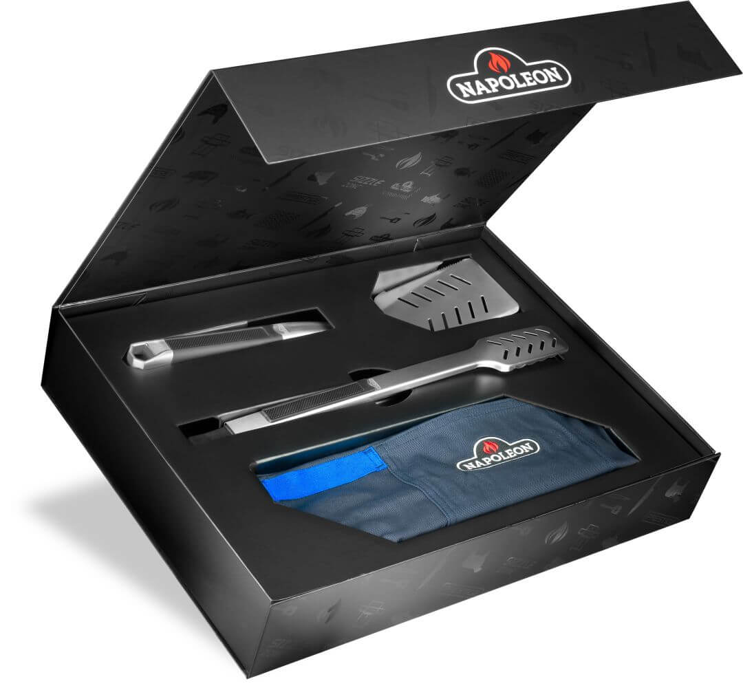 50thAnniversary Edition Prestige 500 Includes Commemorative Cover, Apron and Tool Set , Propane, Black and Blue