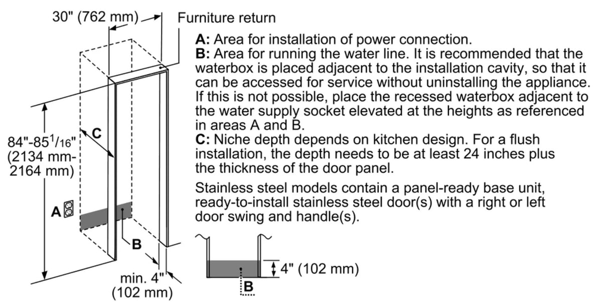 Benchmark® Built-in Bottom Freezer Refrigerator 30'' Flat Hinge