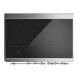 ILVE UMDIB40QNR3BKC Majestic III 40 inch Induction Range with 6 Elements, 3.82 cu. ft. Total Oven Capacity (Solid Door, Glossy Black, Chrome)