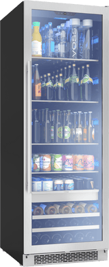 Presrv Beverage Cooler, 24in Full Size, SS+Glass, Reversible Door, 1 Zone