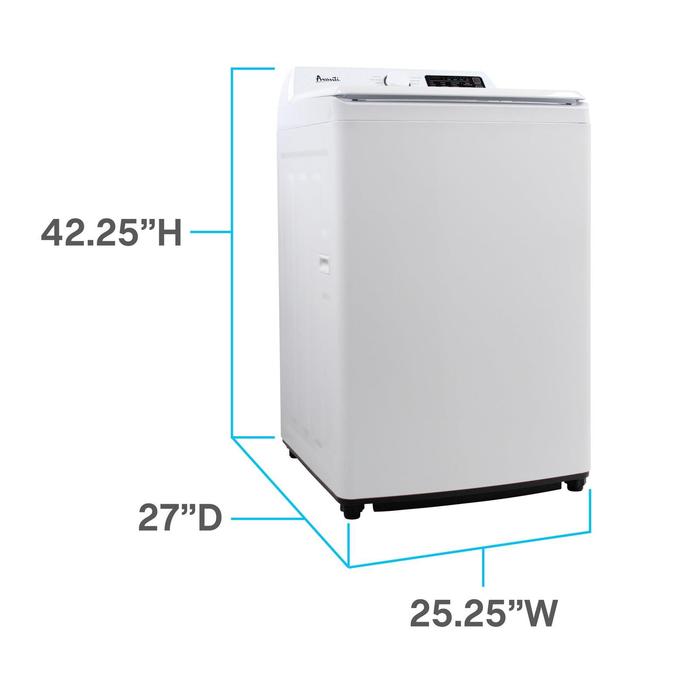 Avanti Compact Top Load Washing Machine, 3.7 cu. ft. Capacity - White / 3.7 cu. ft.