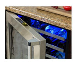 24" High Efficiency Single Zone Wine Cellar - Stainless Frame, Glass Door With Lock - Integrated Left Hinge
