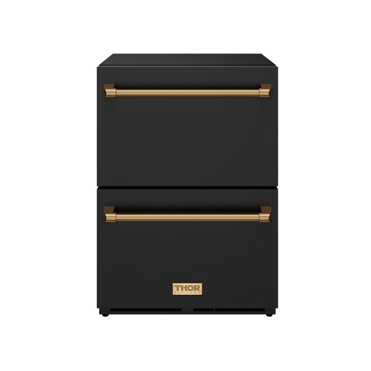24 Inch Undercounter Built-in or Freestanding Drawer Refrigerator - Black/bronze  Gordon Ramsay Series