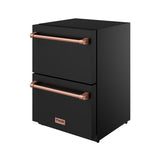 24 Inch Undercounter Built-in or Freestanding Drawer Refrigerator - Black/rose Gold  Gordon Ramsay Series