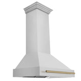 36 in. ZLINE Autograph Edition Stainless Steel Range Hood with Stainless Steel Shell and Handle (8654STZ-36) [Color: Champagne Bronze]