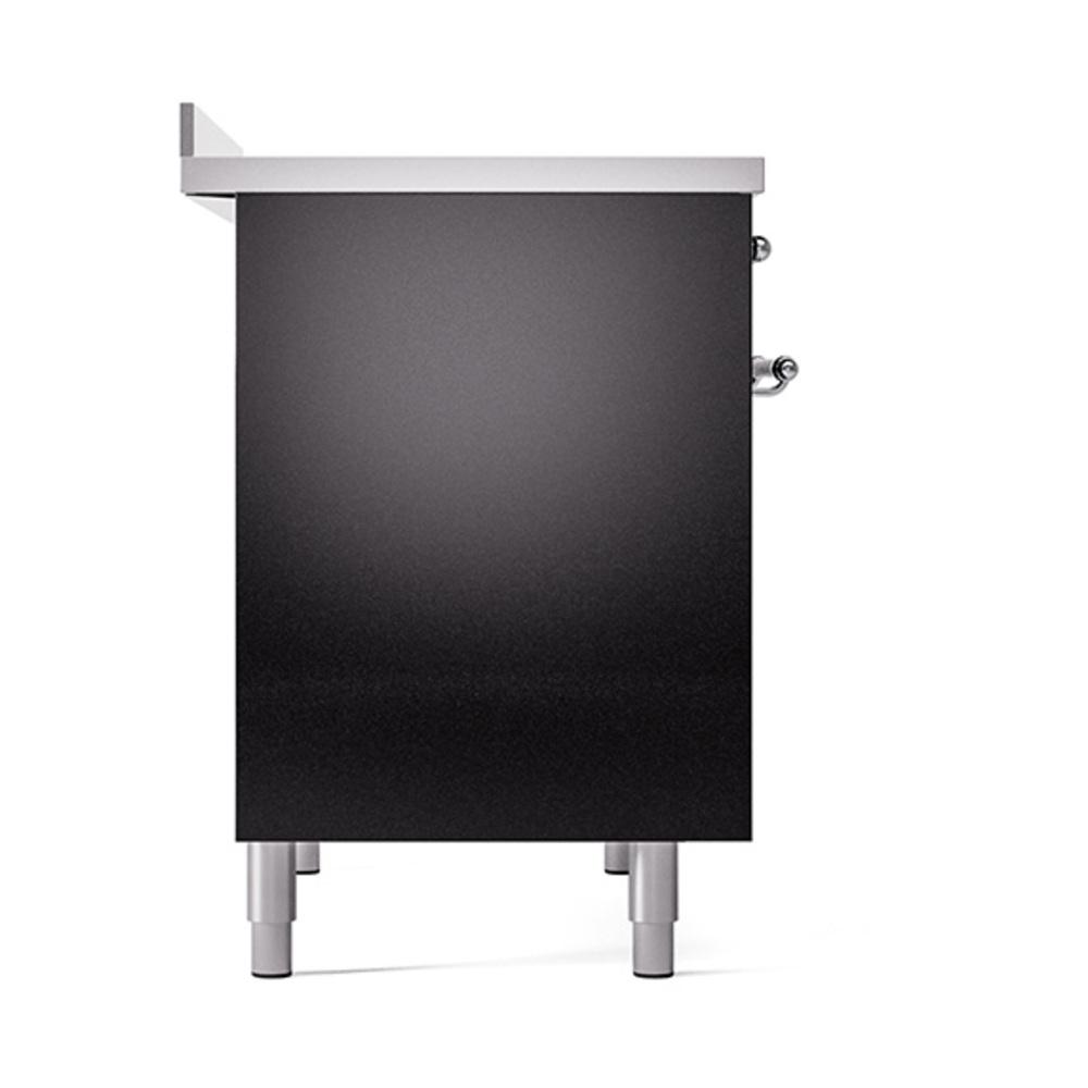 ILVE UNDI406QNMPBKC Nostalgie II Noblesse 40 inch Induction Range (Solid Door, Glossy Black, Chrome)