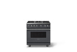 36"W. Sealed Burner Gas Range (Burner: 6b, Finish: Cast Black, Trim: Polished Chrome, Fuel: Natural Gas)