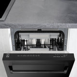 ZLINE 18" Tallac Series 3rd Rack Top Control Dishwasher with Traditional Handle, 51dBa [Color: Black Stainless Steel]