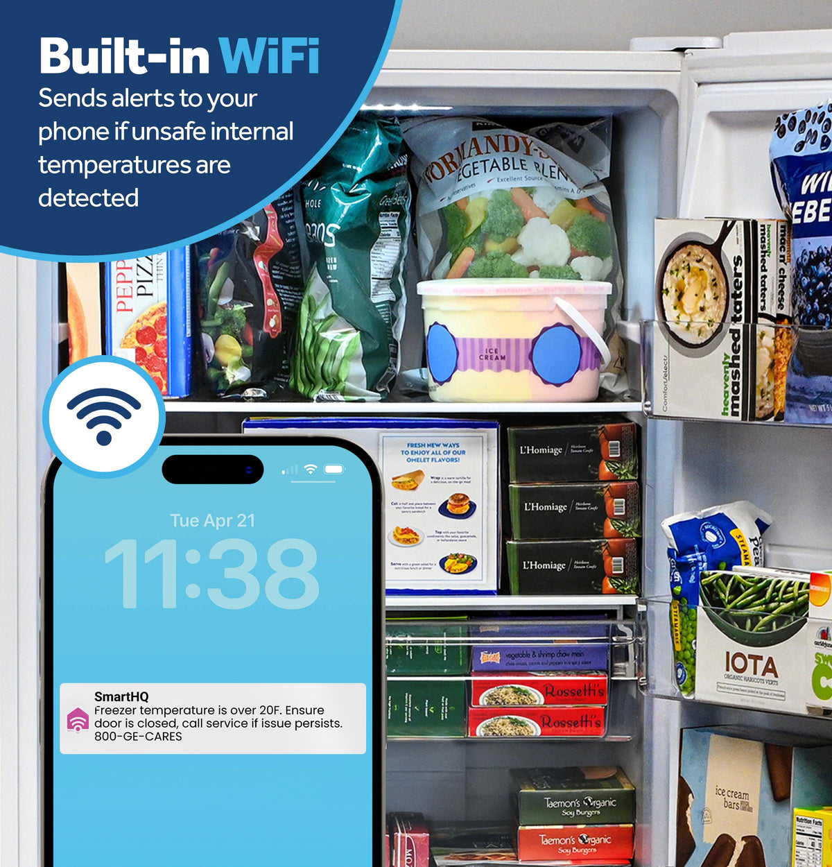 GE® ENERGY STAR® 21.6 Cu. Ft. Smart Garage Ready Convertible Upright Freezer
