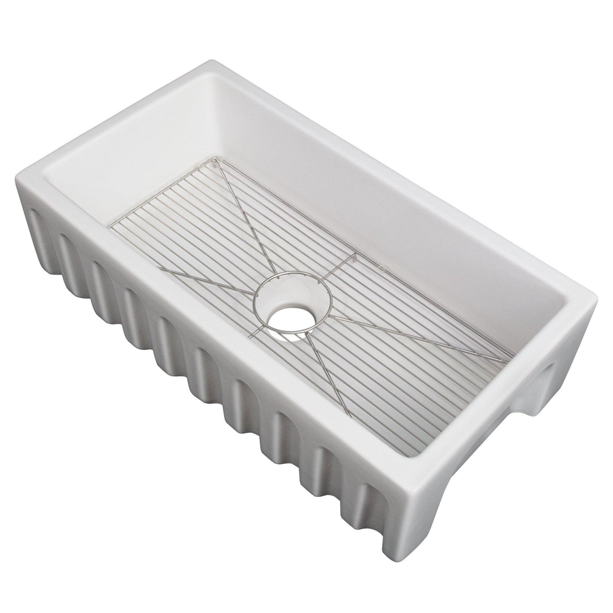 ZLINE 36" Venice Farmhouse Reversible Fireclay Sink (FRC5122) [Color: White Gloss]
