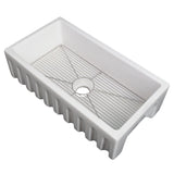 ZLINE 36" Venice Farmhouse Reversible Fireclay Sink (FRC5122) [Color: White Gloss]