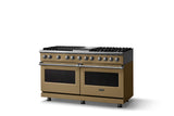 60"W.Dual Fuel Range (Finish: Golden Hour, Trim: Polished Chrome, Fuel: Natural Gas)