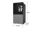 Bespoke 4-Door Flex™ Refrigerator (29 cu. ft.) with Family Hub™+ in Charcoal Glass Top and Stainless Steel Bottom Panels