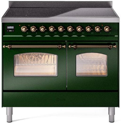 Nostalgie II 40 Inch Electric Freestanding Range in Emerald Green with Bronze Trim