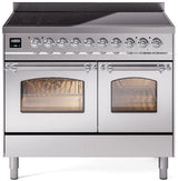 Nostalgie II 40 Inch Electric Freestanding Range in Stainless Steel with Chrome Trim