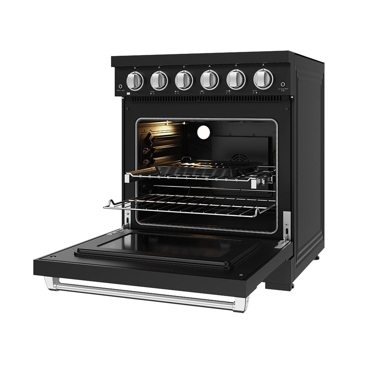 30 Inch Professional Electric Range With Precision Knob Control In Black and Stainless Steel  Gordon Ramsay Series