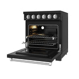 30 Inch Professional Electric Range With Precision Knob Control In Black and Stainless Steel  Gordon Ramsay Series